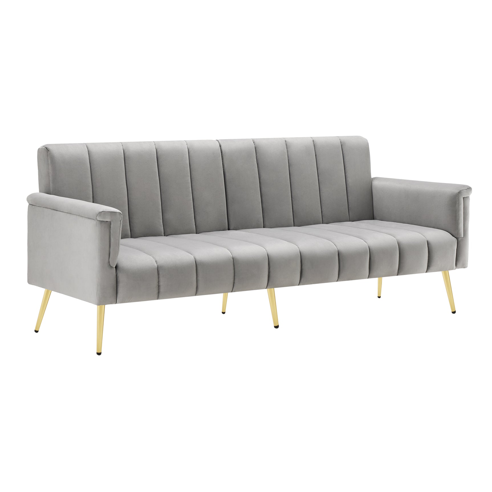 2-Sitzer-Schlafsofa aus dunkelgrauem Stoff mit Seitentaschen, modernes Schlafsofa
