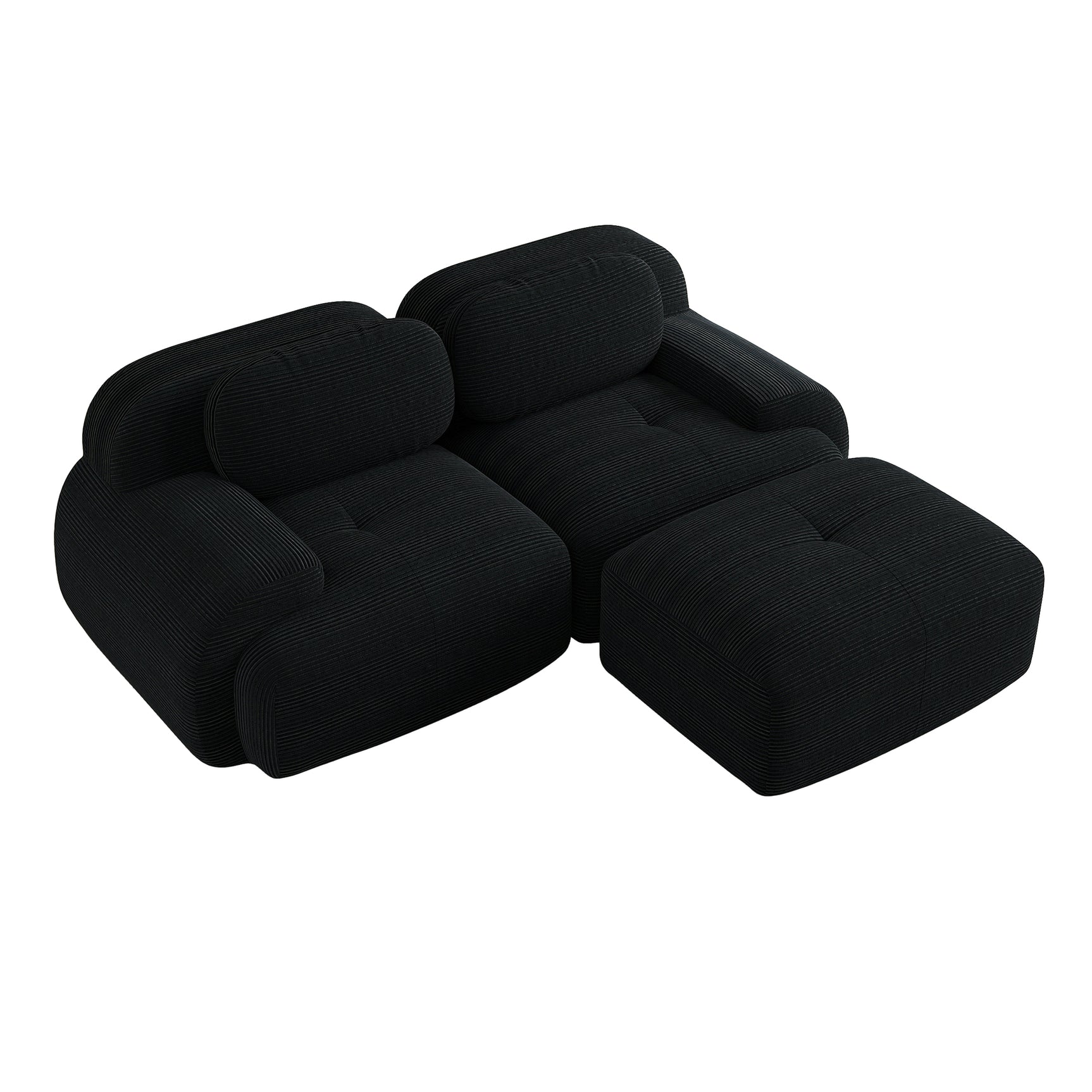 2-Sitzer-Schlafsofa aus dunkelgrauem Stoff mit Seitentaschen, modernes Schlafsofa