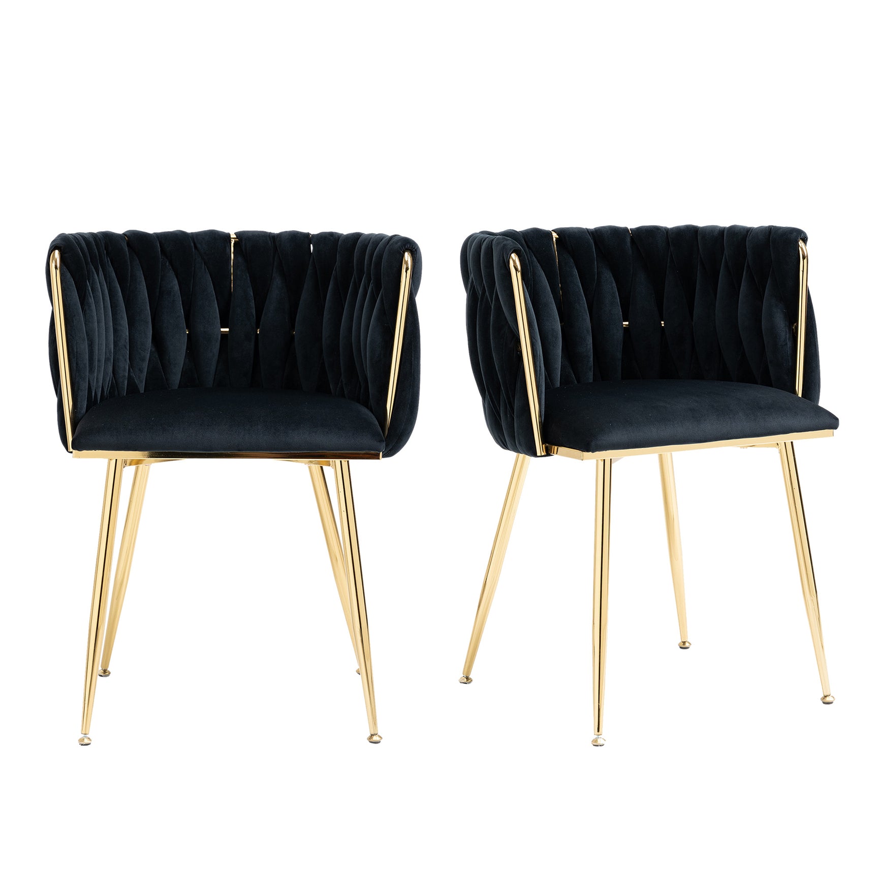 Set of 4 Industrial Style Dining Chairs With Braided File in Beige fabric - Miliana