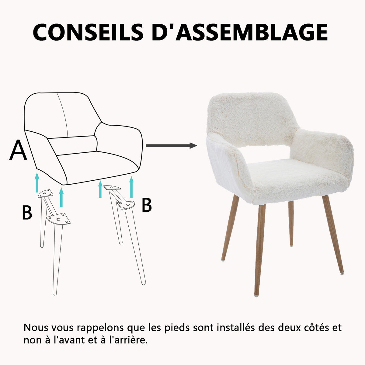 Scandinavian dining chair with black fabric armrests - CROMWELL BLACK Ⅰ