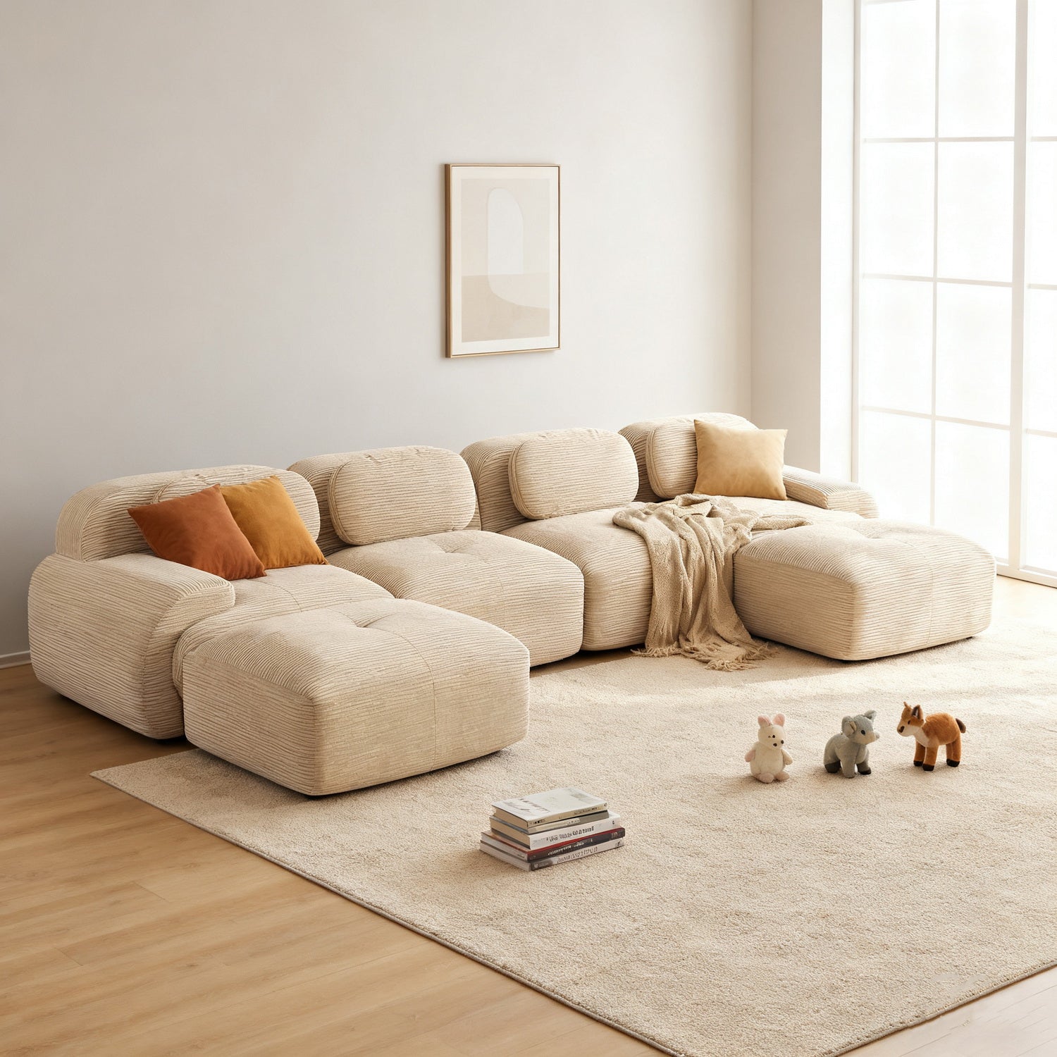 2-seater sofa bed in dark gray fabric with side pockets, modern convertible sofa
