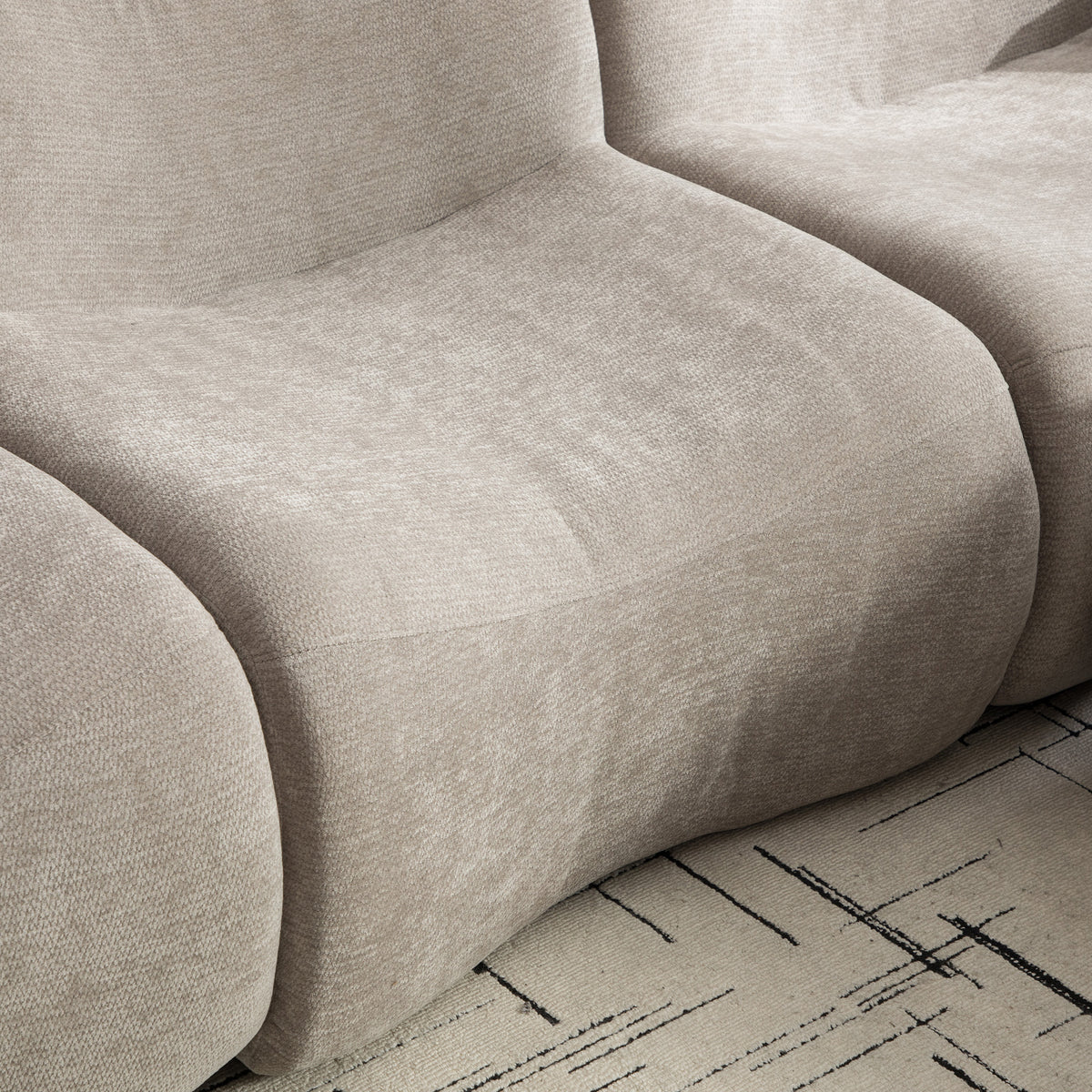 Canapé modulaire chenille gris 2 places