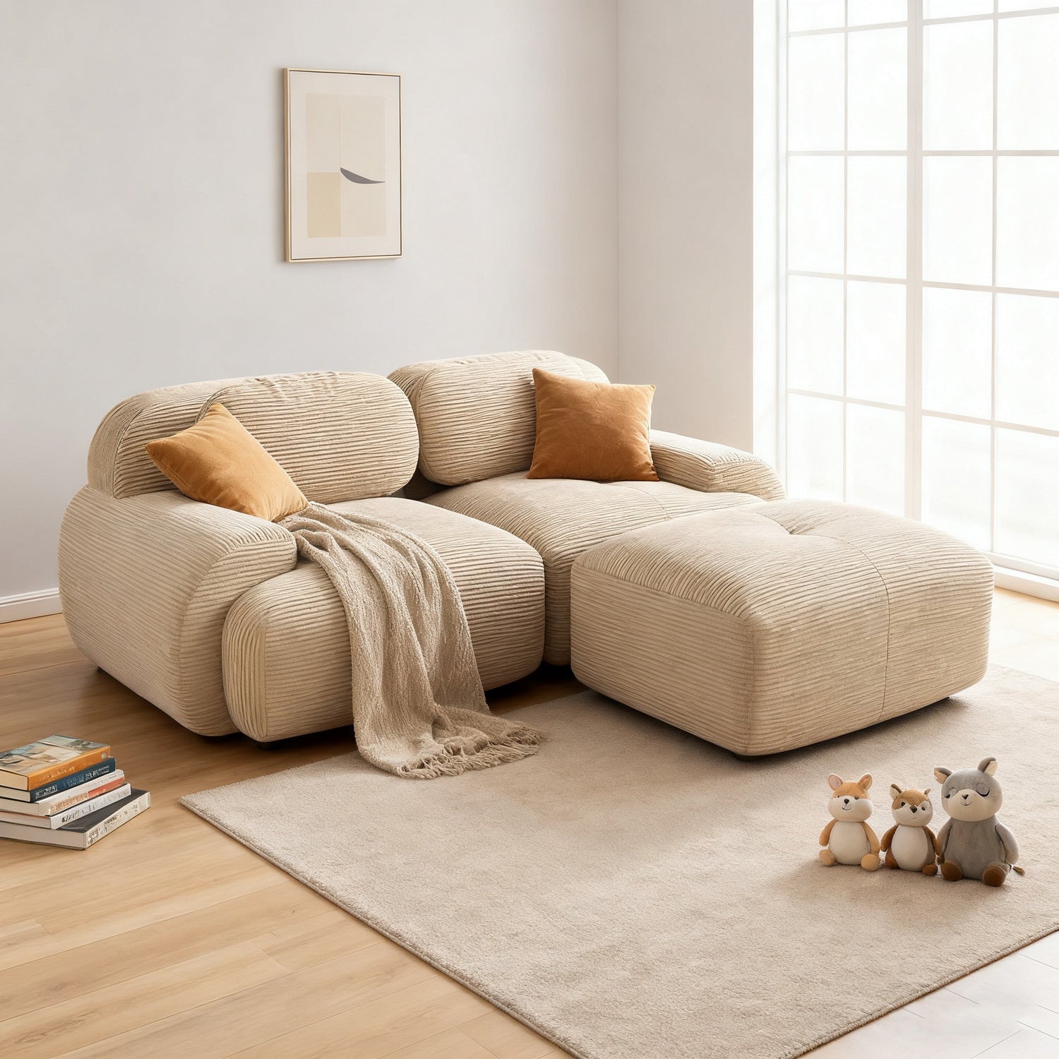 2-Sitzer-Schlafsofa aus dunkelgrauem Stoff mit Seitentaschen, modernes Schlafsofa