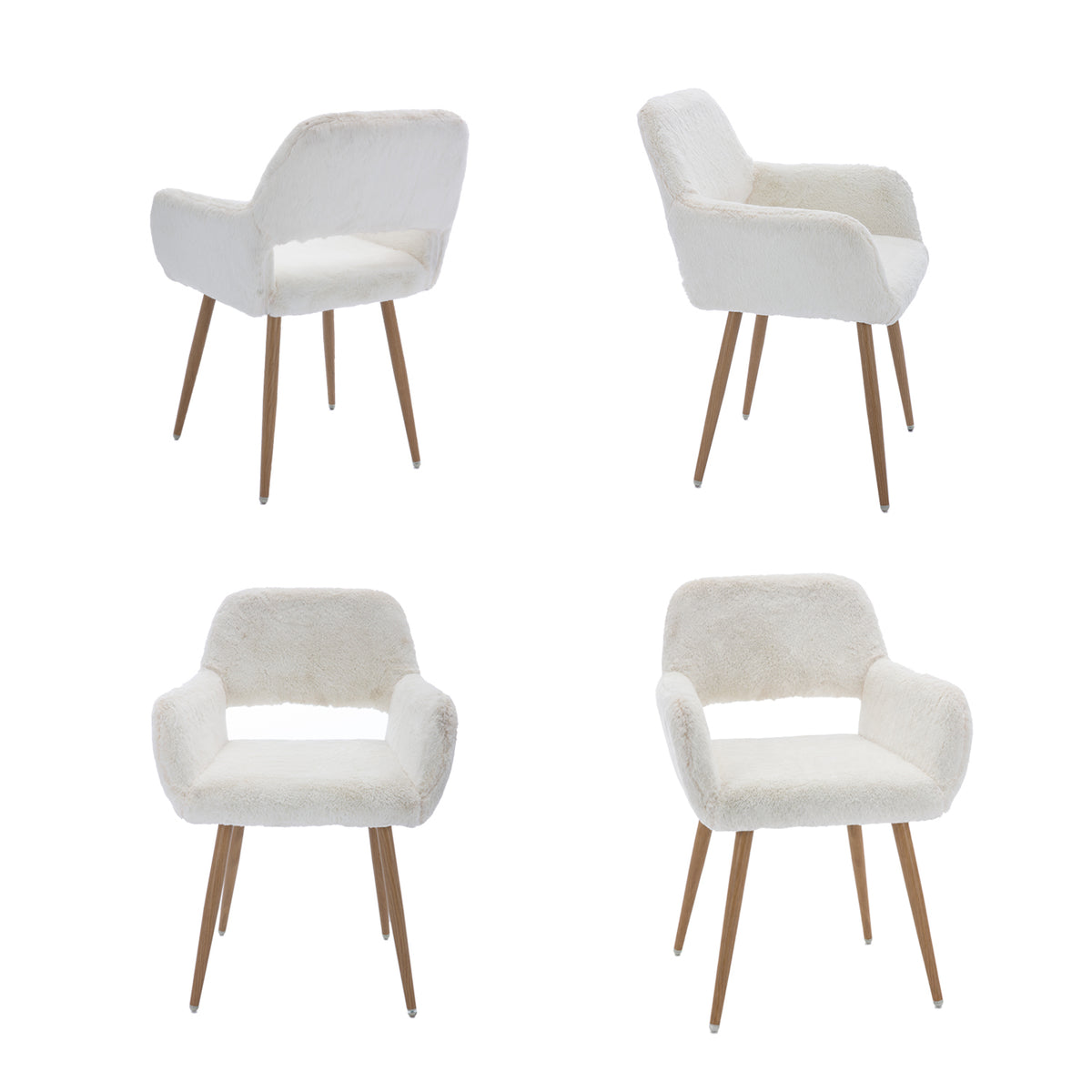 Scandinavian dining chair with black fabric armrests - CROMWELL BLACK Ⅰ
