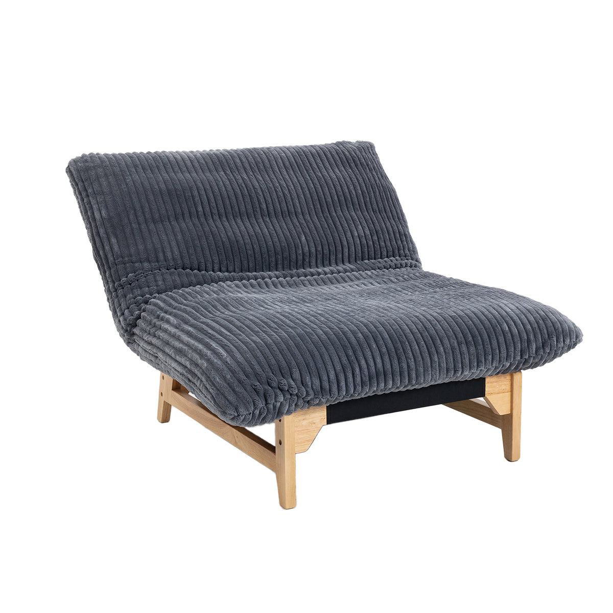 Lounge armchair with armrests in beige corduroy - DOMCO
