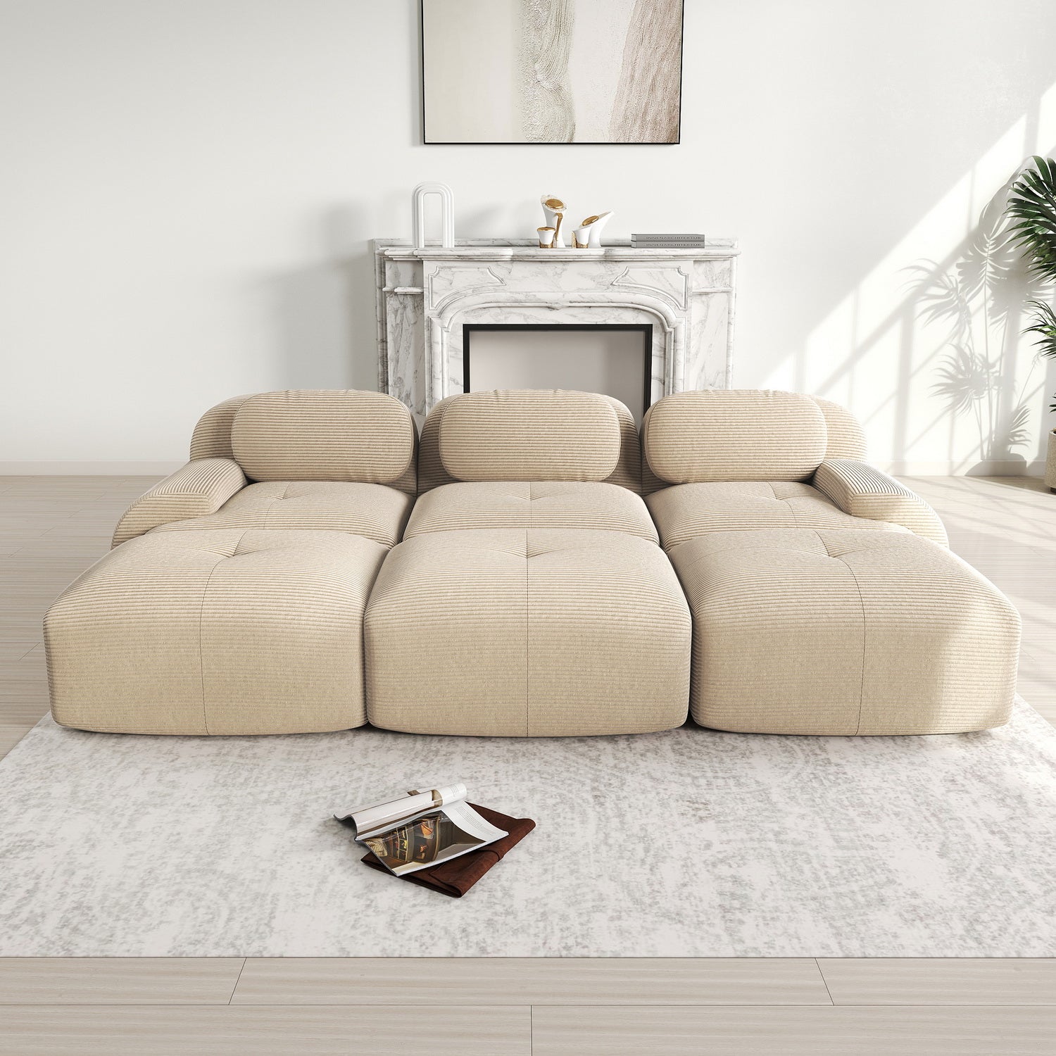 2-Sitzer-Schlafsofa aus dunkelgrauem Stoff mit Seitentaschen, modernes Schlafsofa