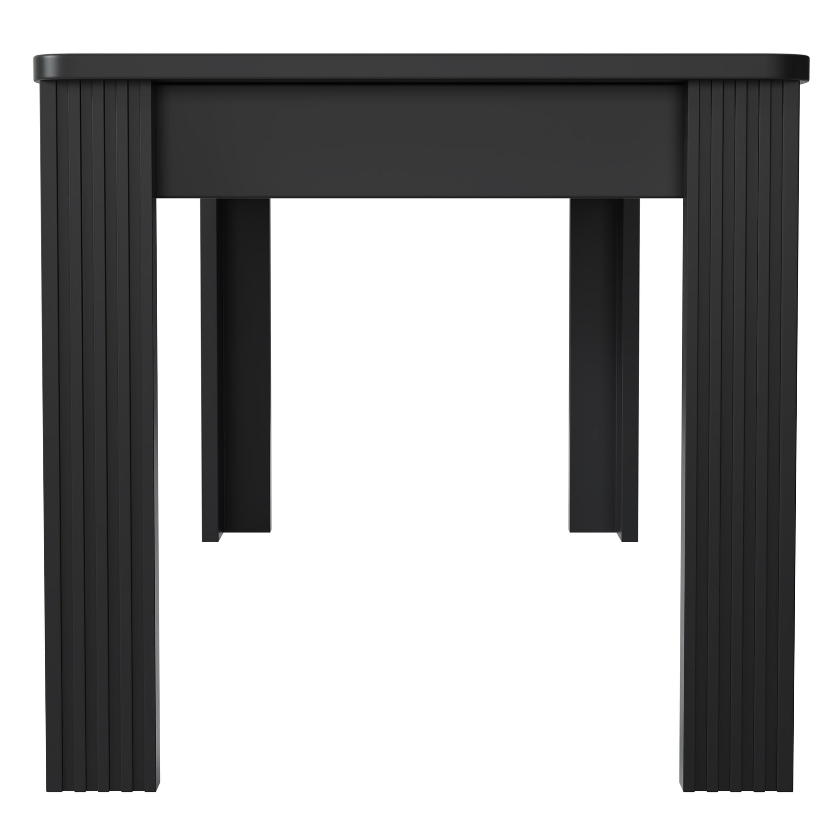 Table à manger rectangulaire noire à quatre pieds style minimaliste