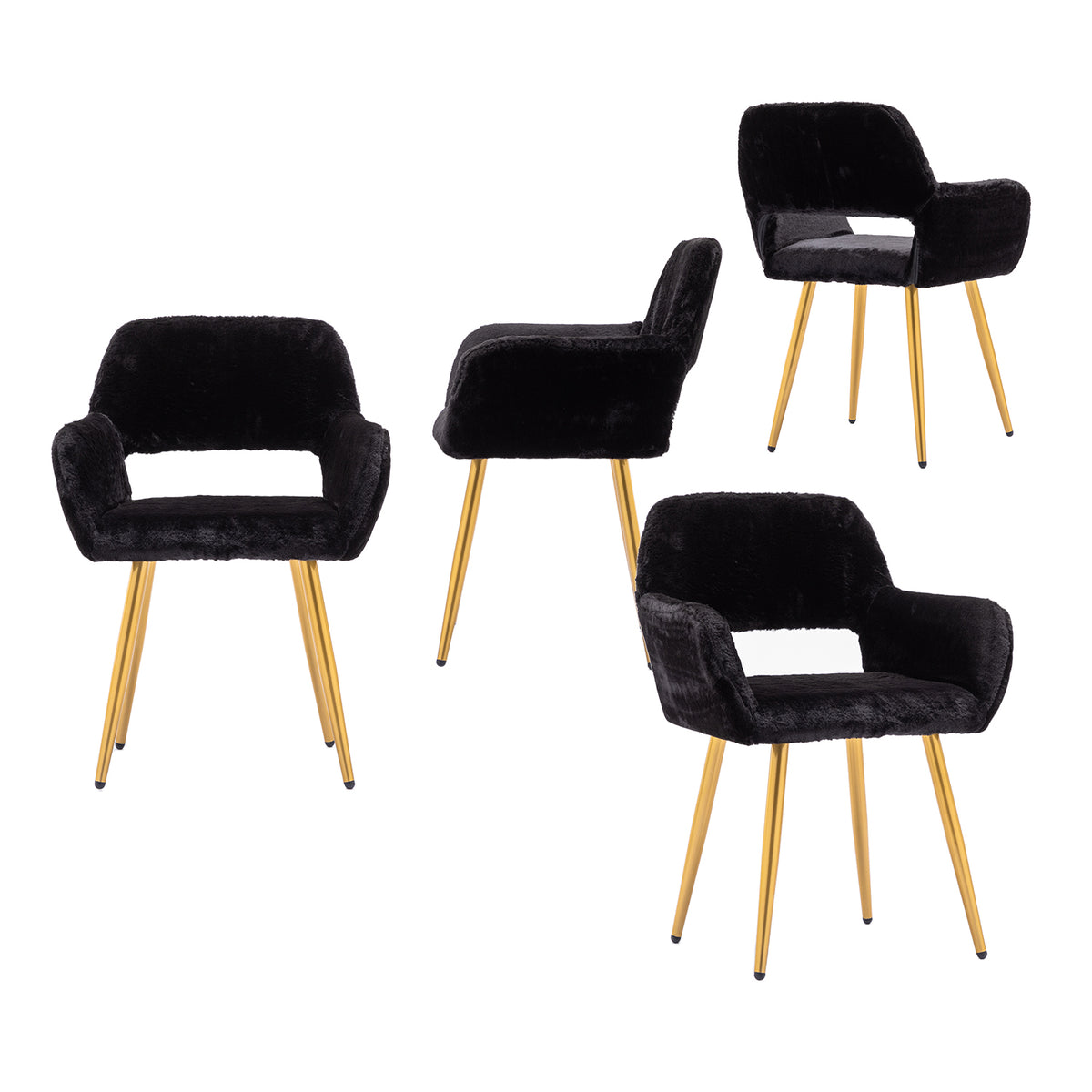Scandinavian dining chair with black fabric armrests - CROMWELL BLACK Ⅰ