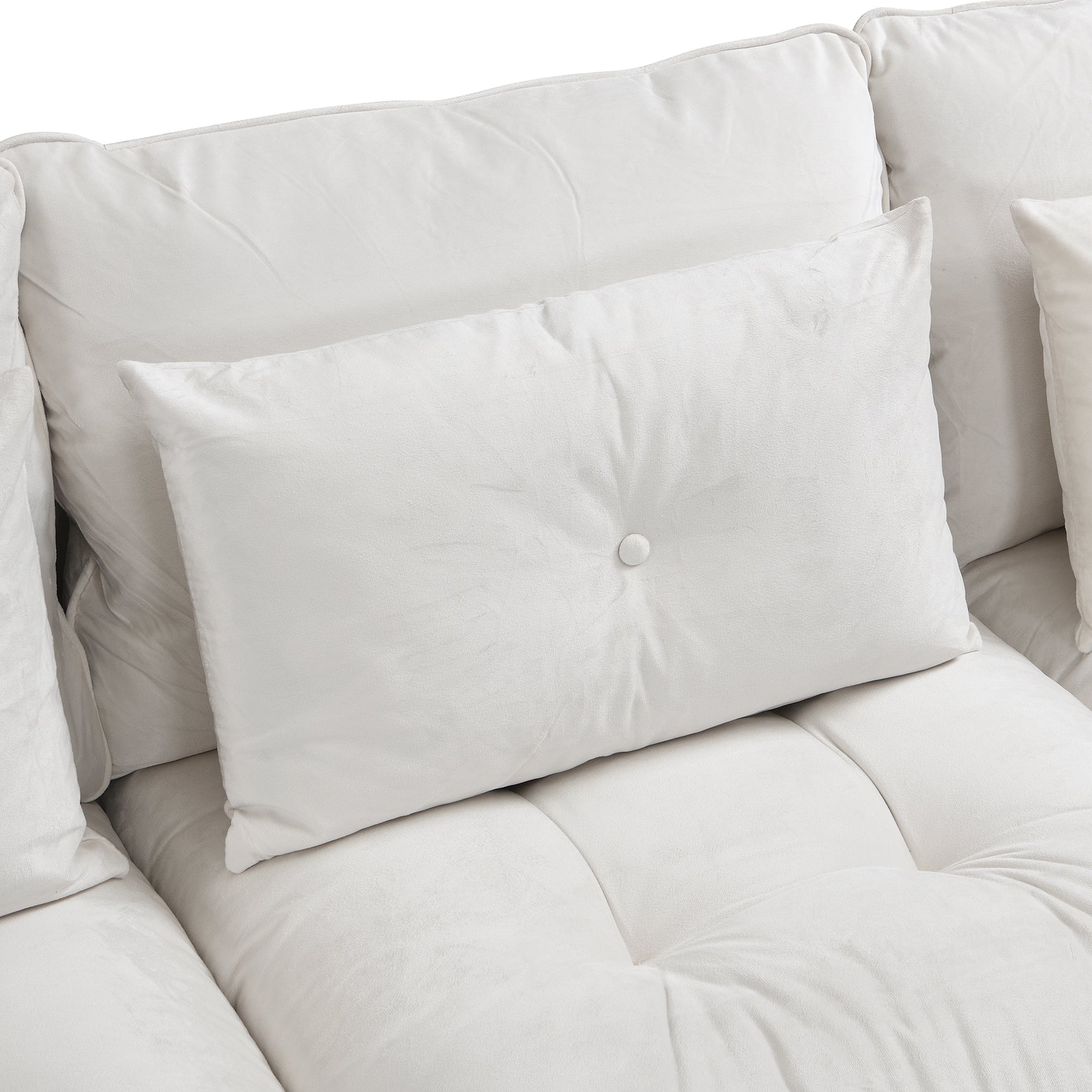 2-Sitzer-Sofa aus beigem Stoff im skandinavischen Stil – AHBARM