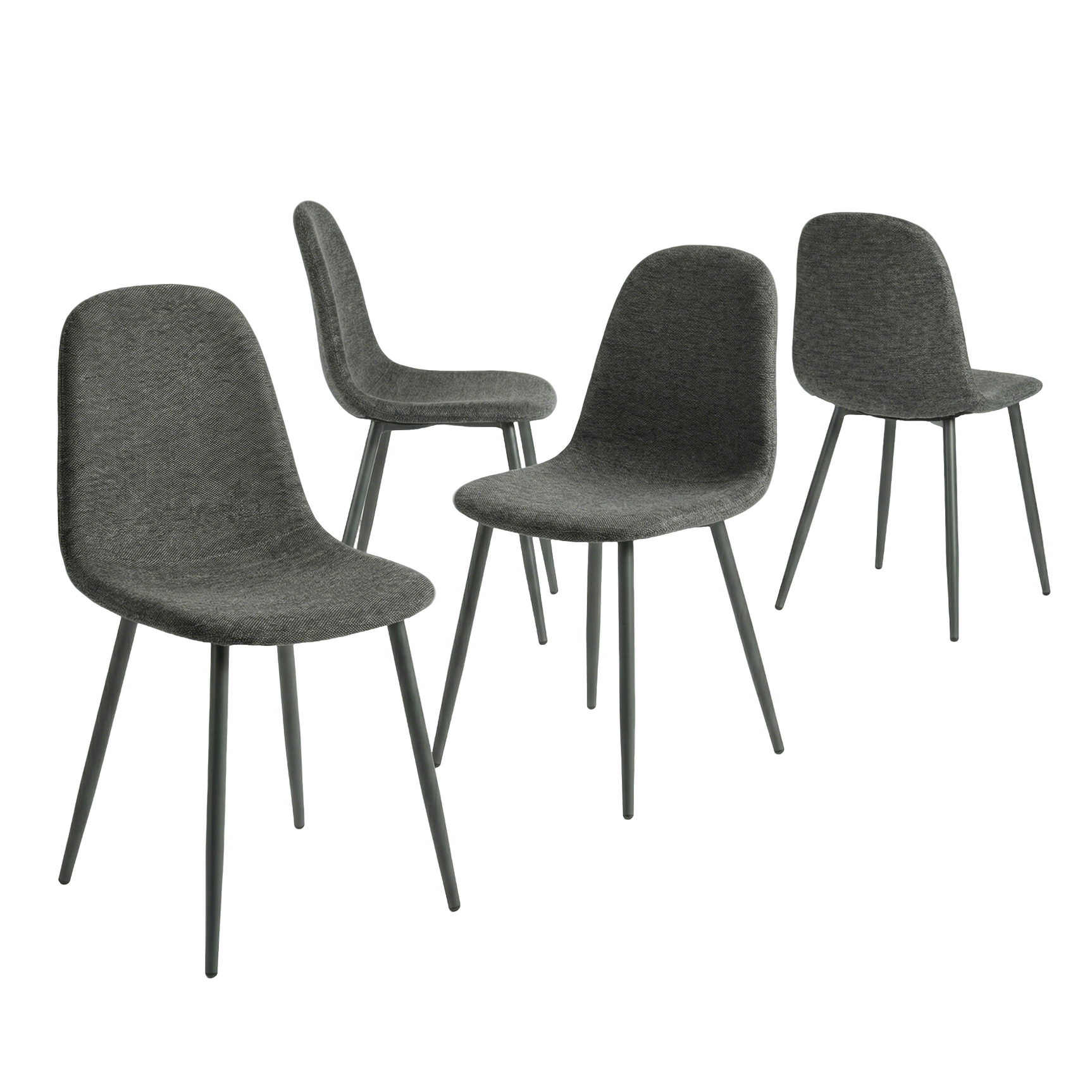 Set of 4 industrial dining chairs in suede - Charlton