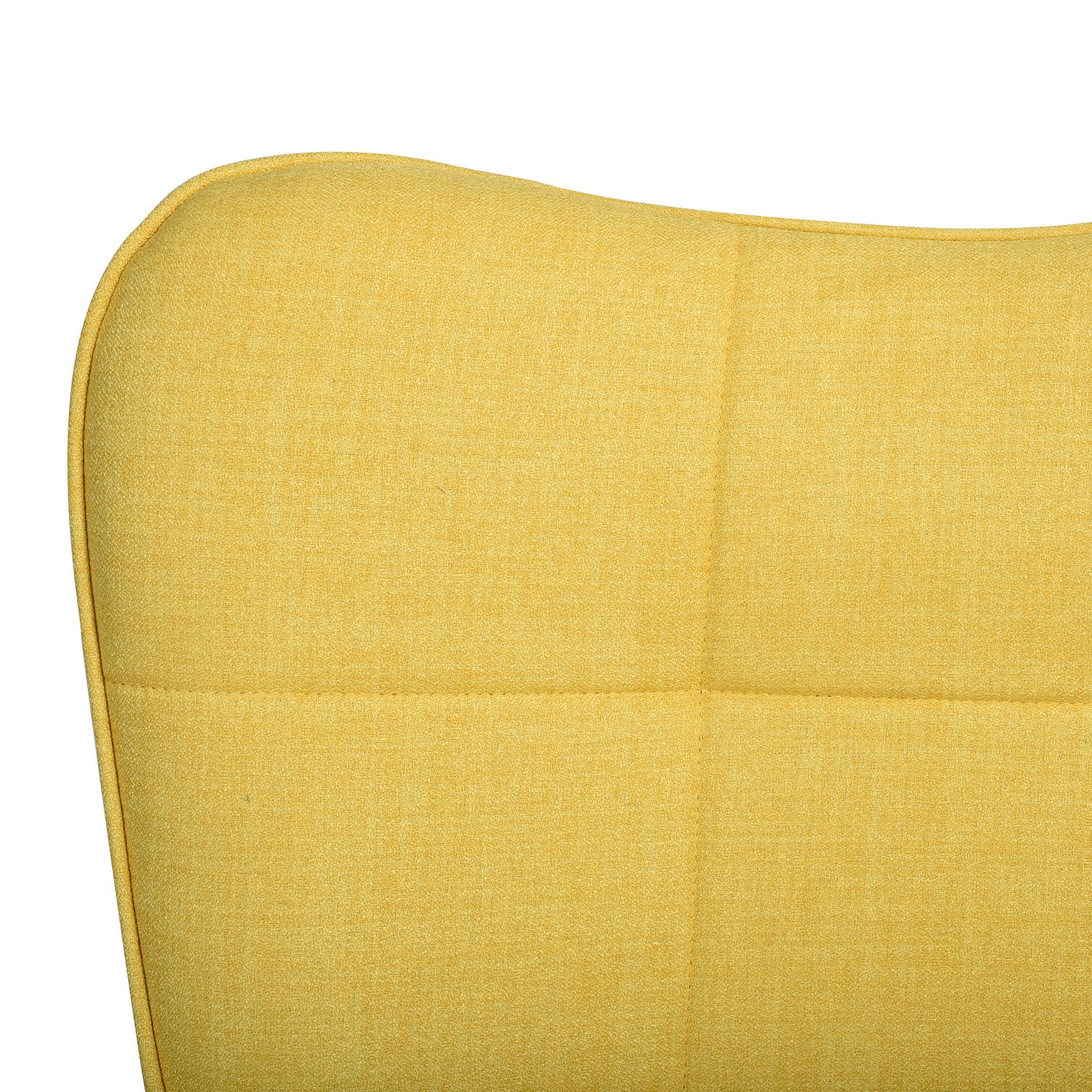 Scandinavian armchair with armrests in yellow fabric with stitching - bogdan