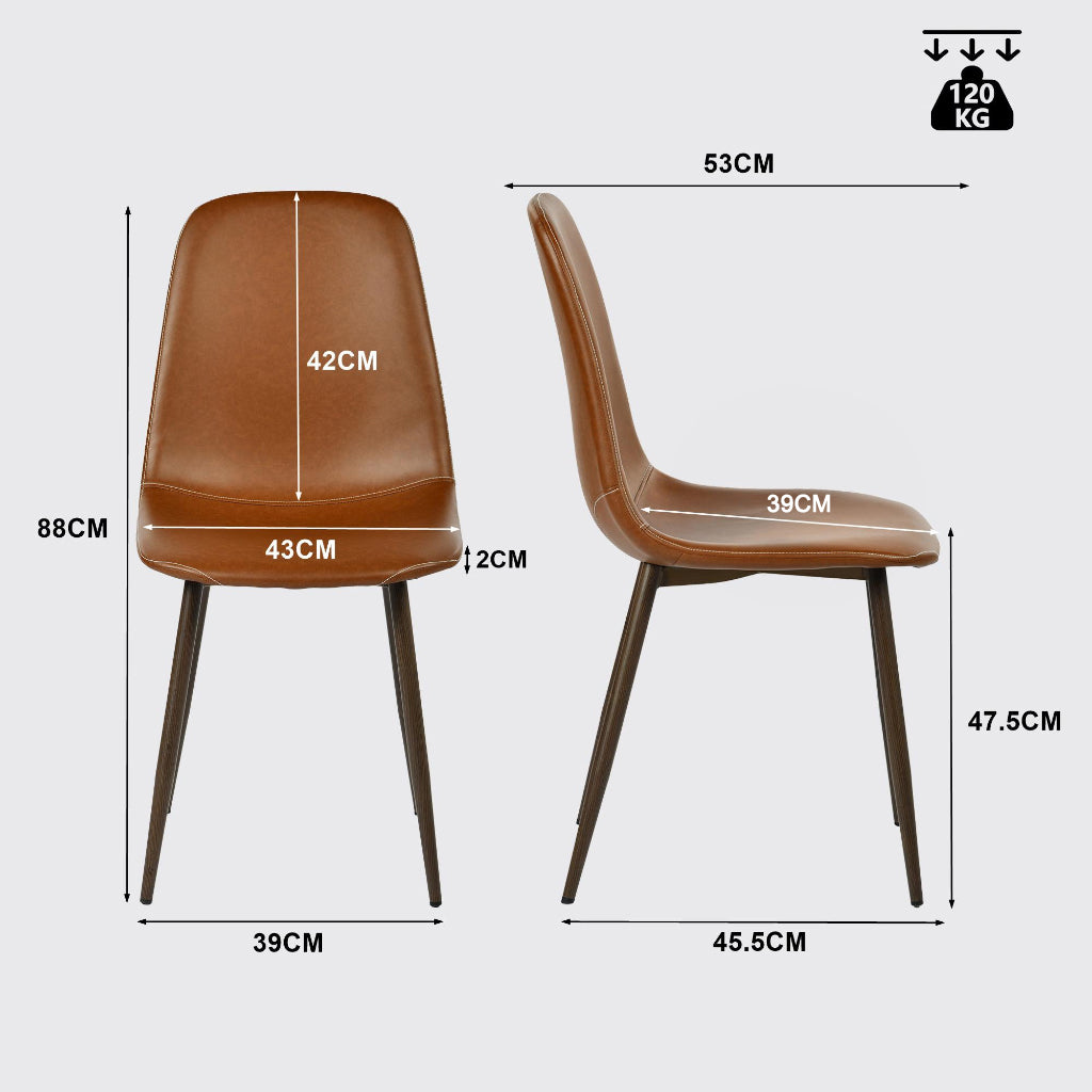 Set of 4 industrial dining chairs in suede - Charlton
