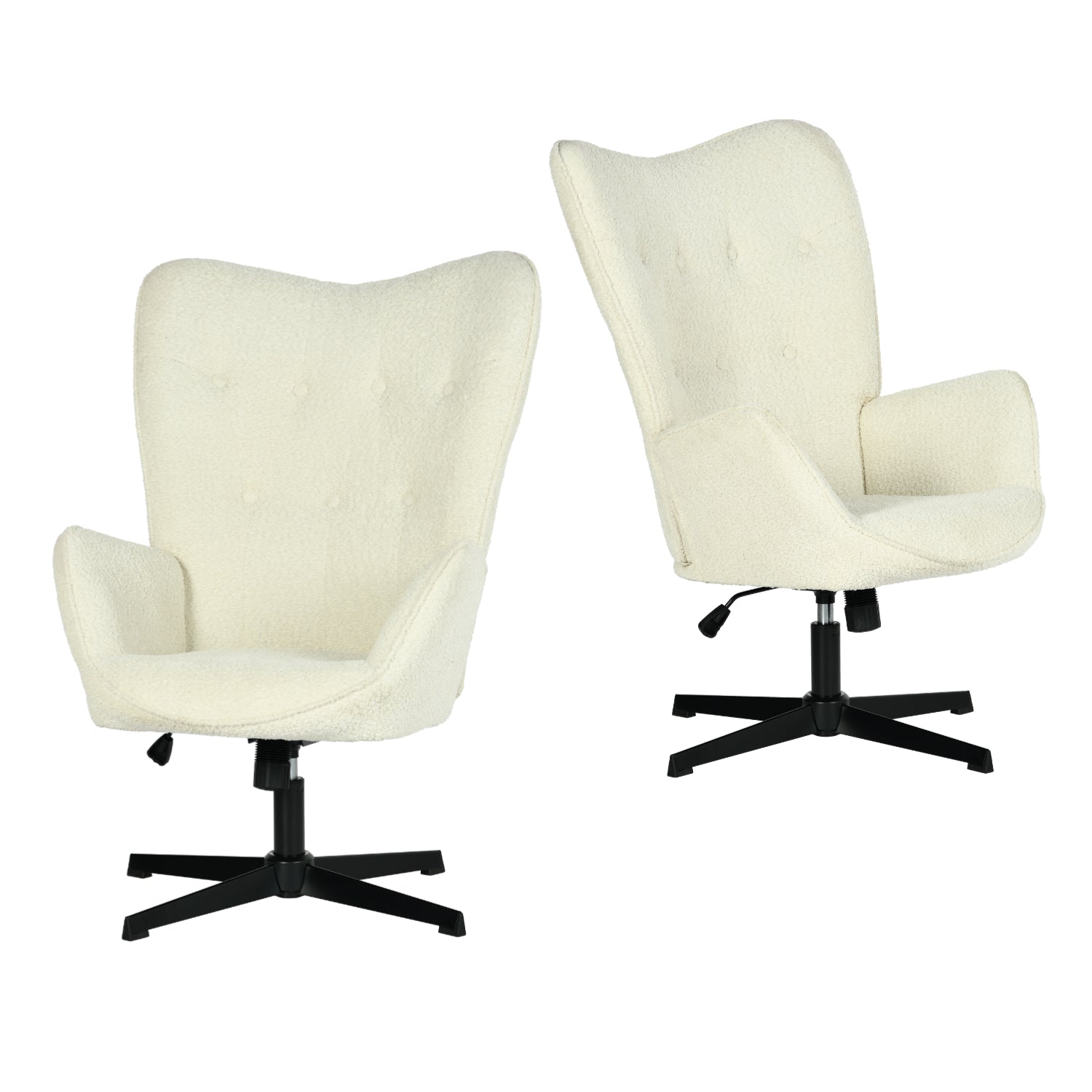 Einstellbare ergonomische Büro -Sessel mit Stoff Armlehnen weiße Schleife - Thomasina