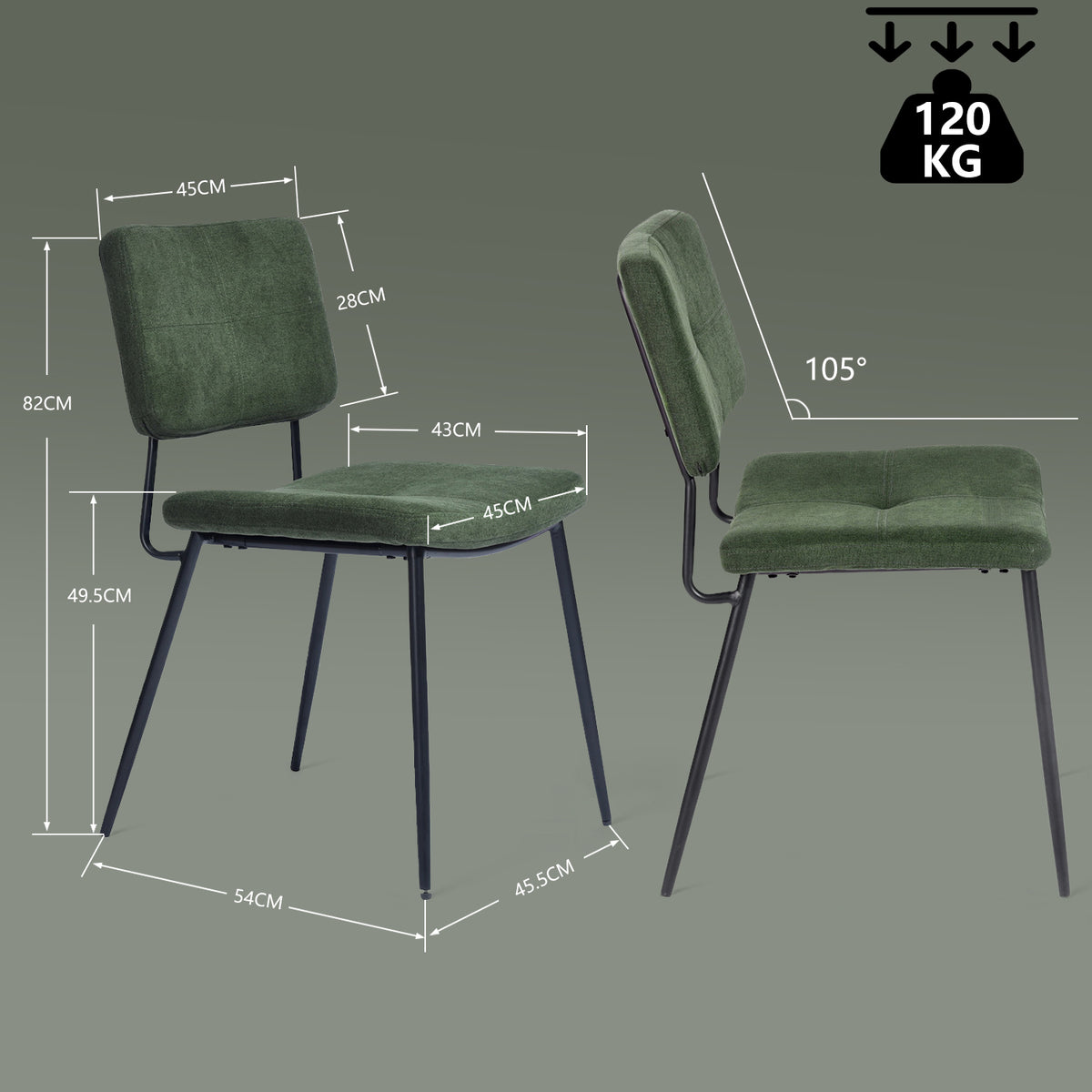 Runder Tisch in Walnussoptik Ø80 cm mit 4 schwarzen Samtstühlen, moderner und komfortabler Stil