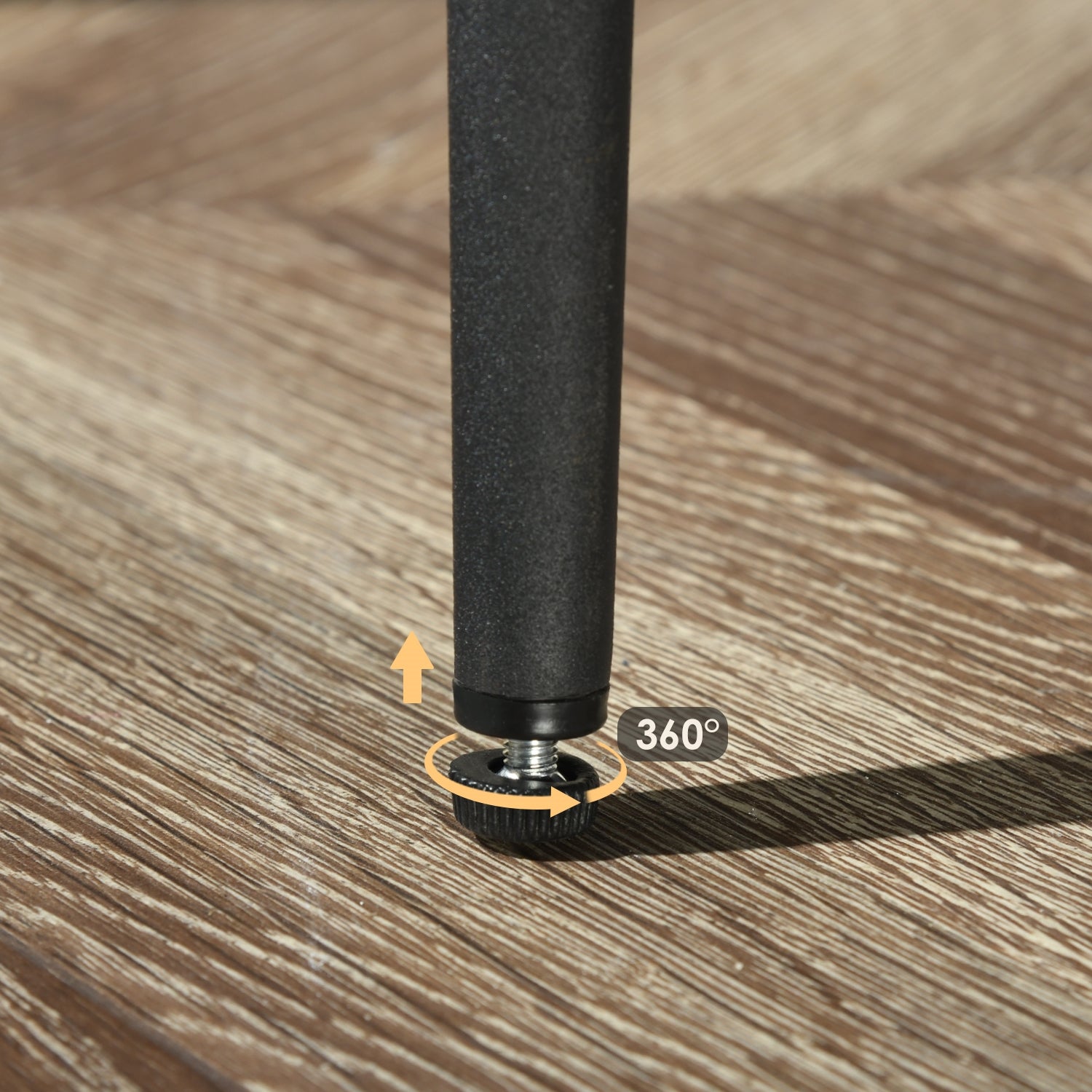 Runder Tisch in Walnussoptik Ø80 cm mit 4 schwarzen Samtstühlen, moderner und komfortabler Stil