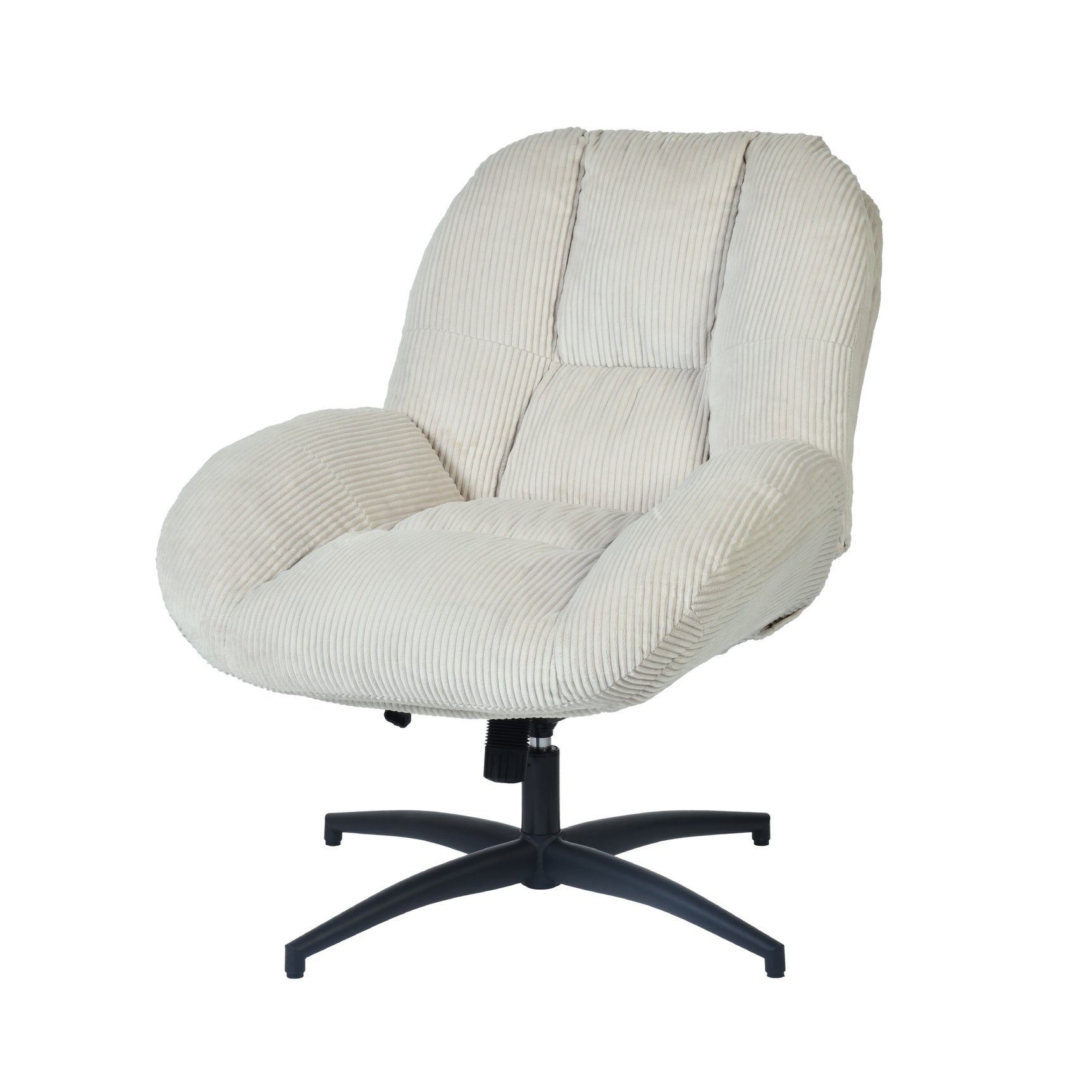 Einstellbare ergonomische Büro -Sessel mit Stoff Armlehnen weiße Schleife - Thomasina