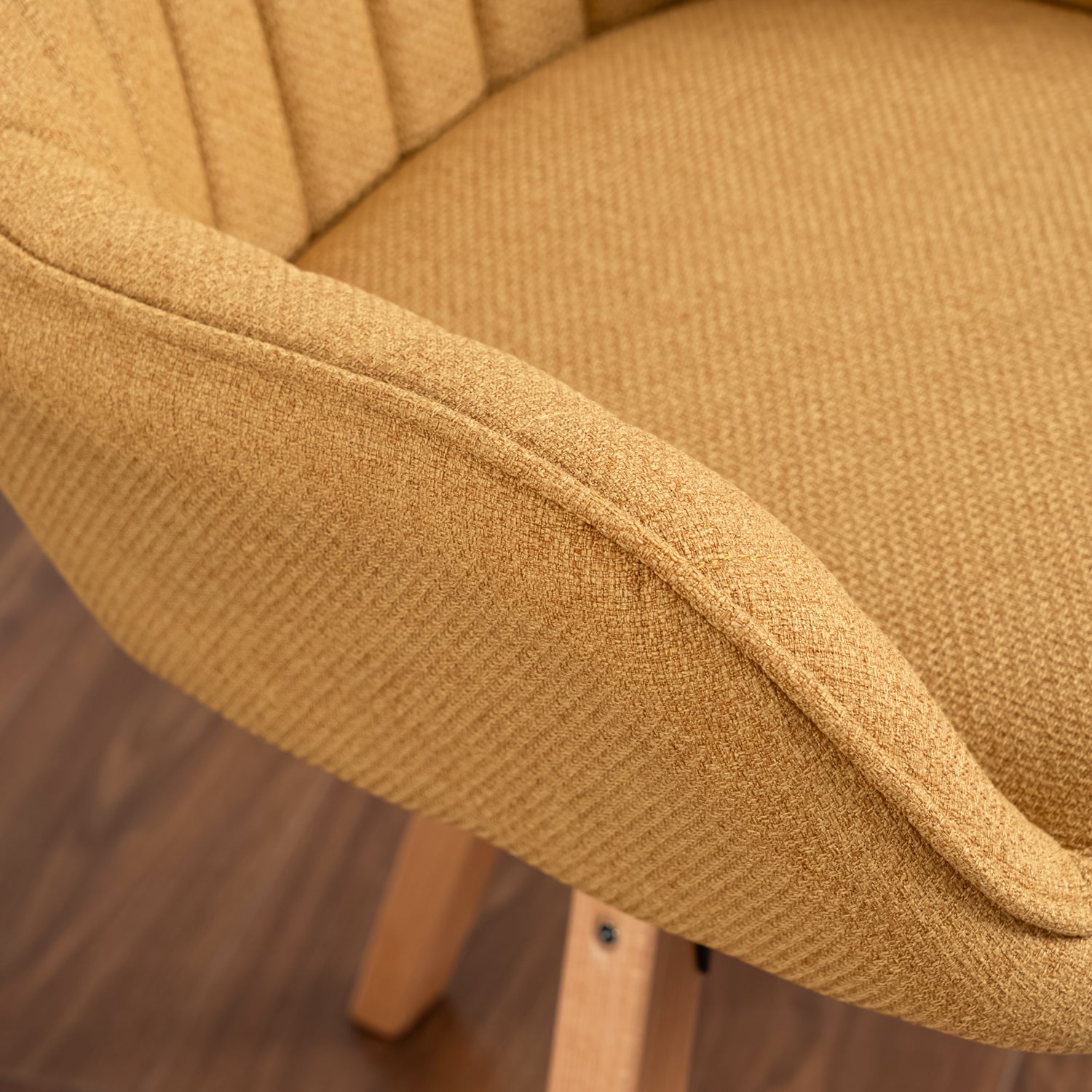 Lot de 2 chaises de salle à manger confortables en tissu jaune pivotantes 360° - CARSON FABRIC YELLOW 2PCS