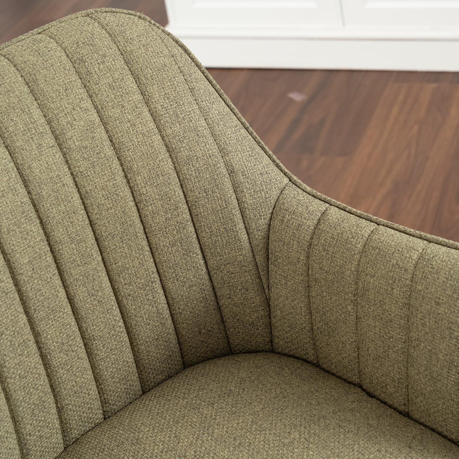 Lot de 6 chaises de salle à manger confortables en tissu vert pivotantes 360° - CARSON FABRIC GREEN 6PCS