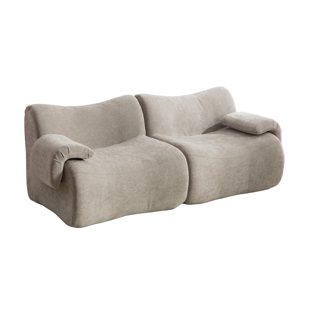Canapé modulaire chenille gris 2 places