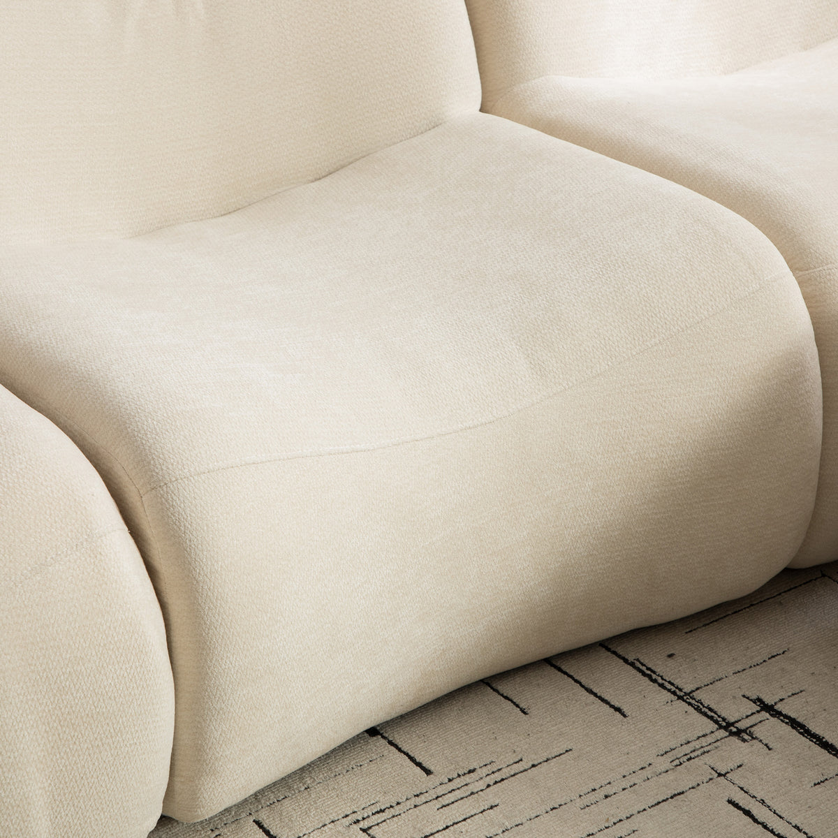 Canapé modulaire chenille beige 1 place