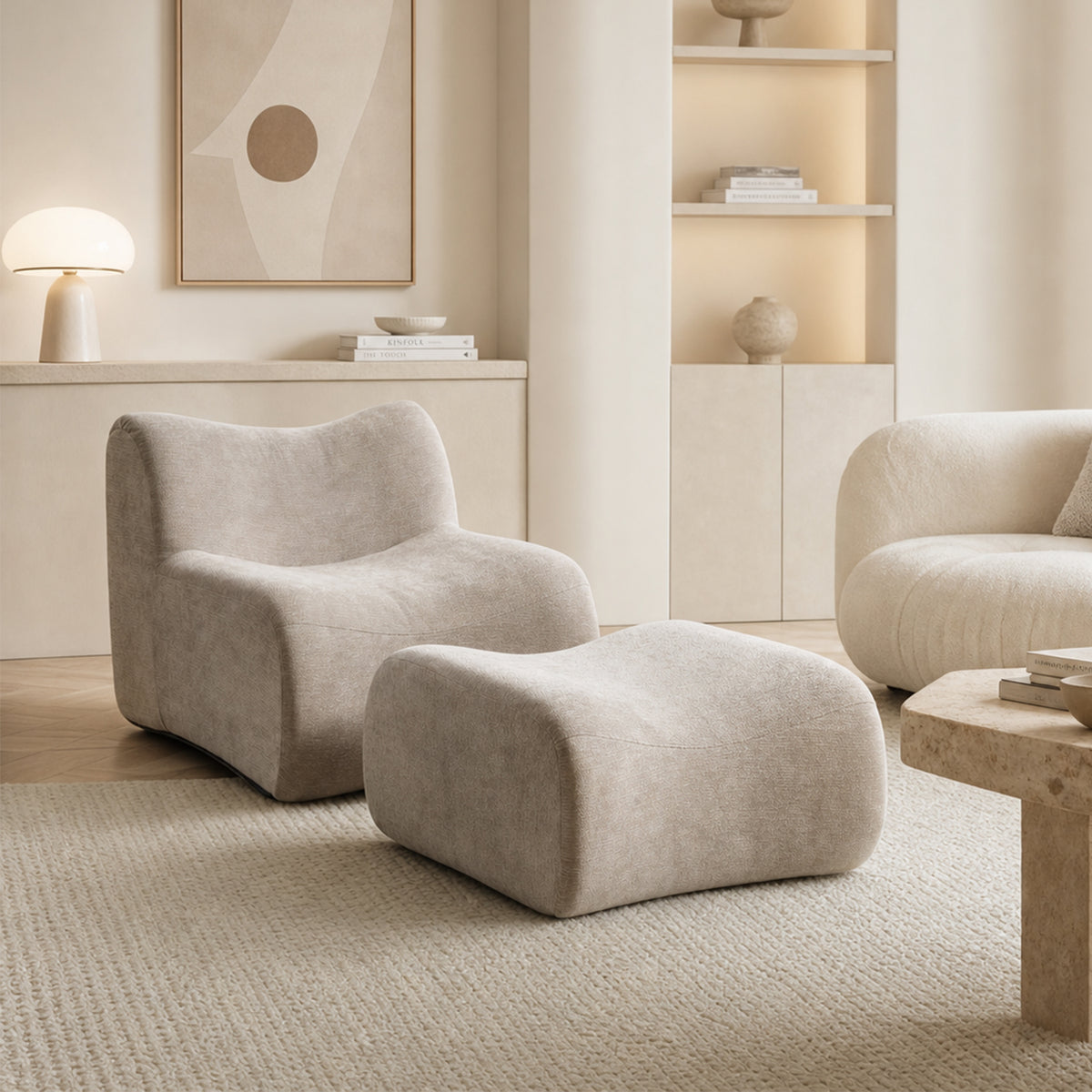 Canapé modulaire chenille gris 1 place