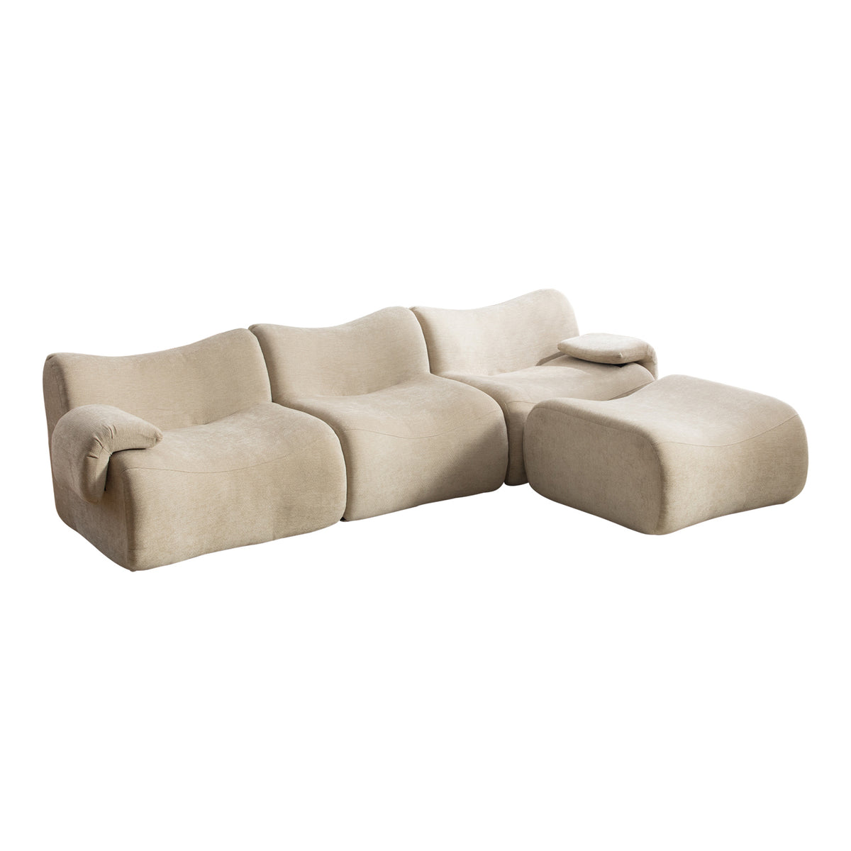 Canapé modulaire chenille kaki 3 place
