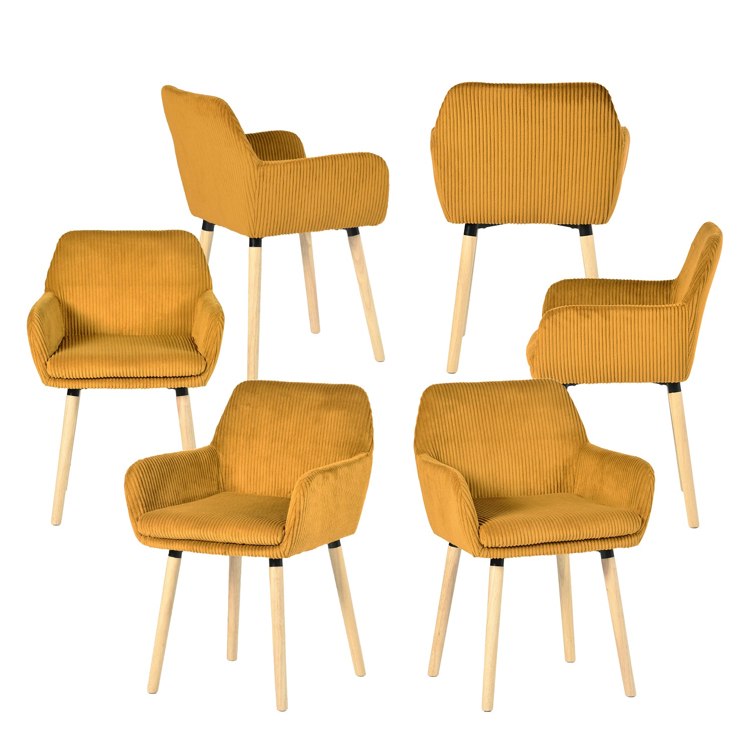 Set of 2 industrial dining chairs with suede armrests - Cromwell