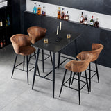 Set of 6 industrial bar stools with armrests and Sweden file - Dononic Bar