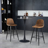 Lot de 6 tabourets de bar industriels avec dossier en suédine - CHARLTON BAR
