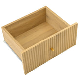 Eichen-Caning-Buffet mit 3 Schubladen, 2 Türen, einstellbaren Regalen und Anti-Breeching-Geräte-120 × 40 × 74 cm