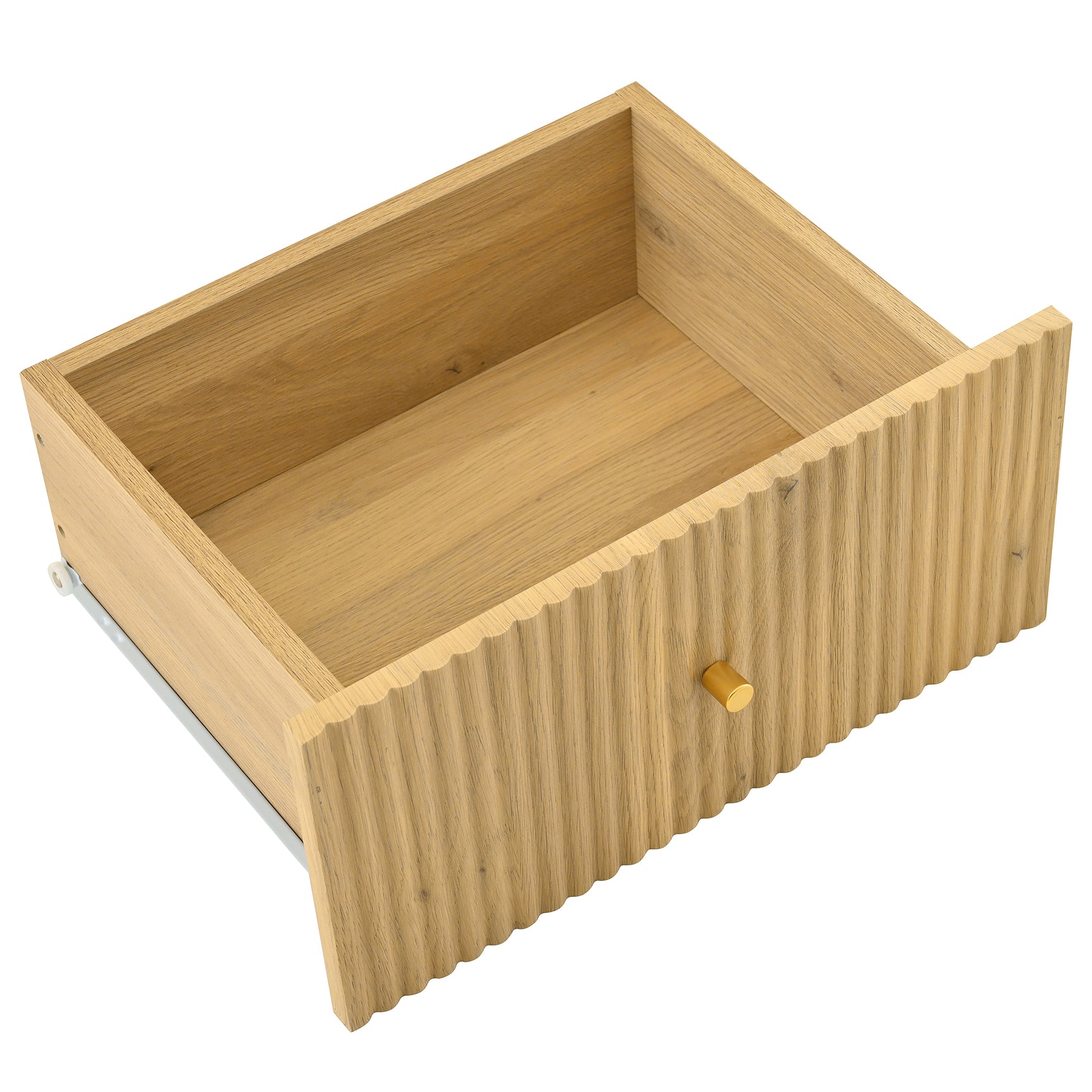 Eichen-Caning-Buffet mit 3 Schubladen, 2 Türen, einstellbaren Regalen und Anti-Breeching-Geräte-120 × 40 × 74 cm