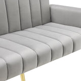 2-Sitzer-Schlafsofa aus dunkelgrauem Stoff mit Seitentaschen, modernes Schlafsofa