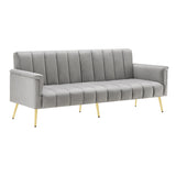 2-Sitzer-Schlafsofa aus dunkelgrauem Stoff mit Seitentaschen, modernes Schlafsofa