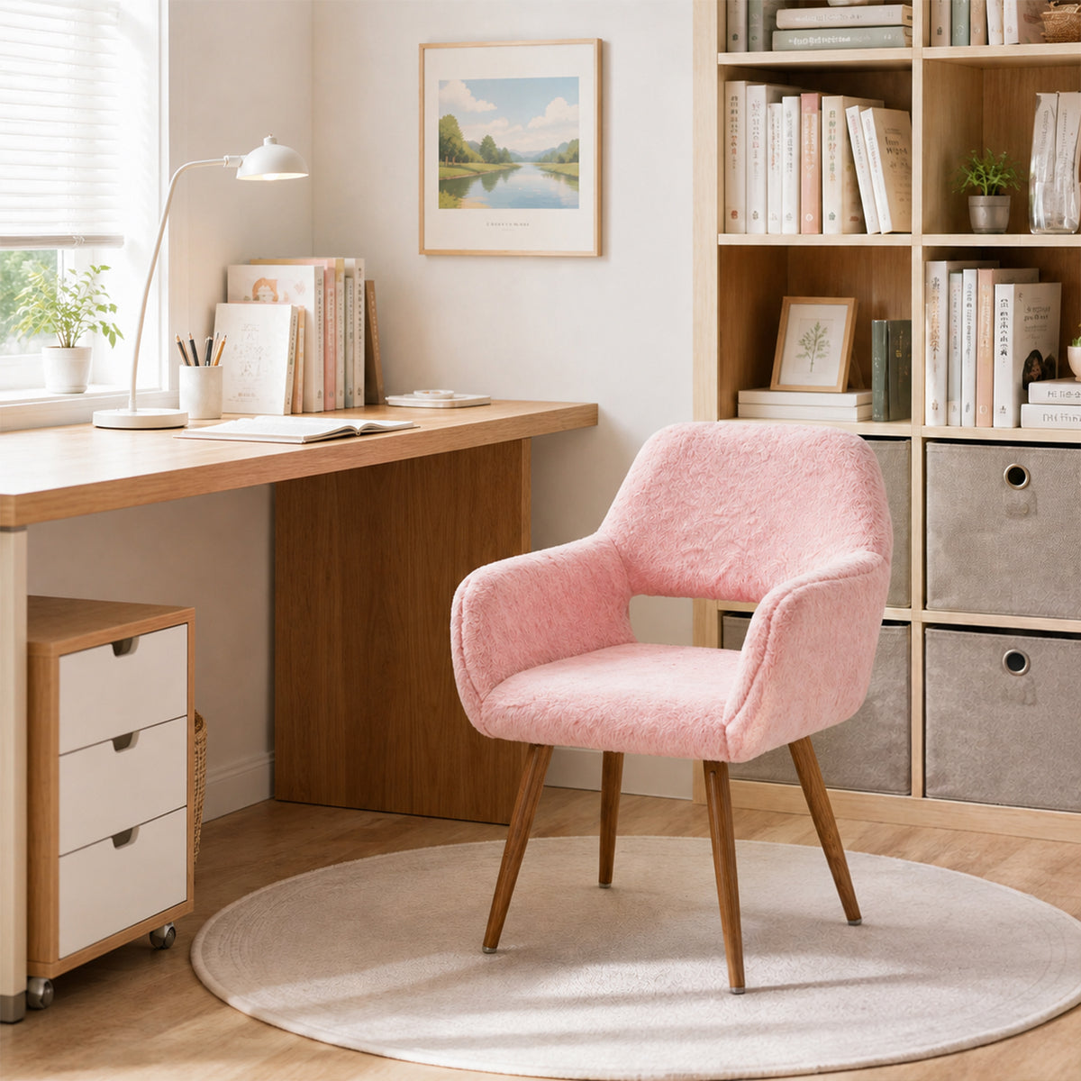 Scandinavian dining chair with black fabric armrests - CROMWELL BLACK Ⅰ