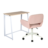 Ensemble bureau pliable et fauteuil de bureau en velours côtelé rose - ASCOLI & ROSS