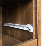 Modernes Buffet 120 cm Schwarz und Holz mit 2 Türen und 3 Schubladen, Design -Sideboard mit großem Stauraum