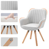 Set aus 4 bequemen Esszimmerstühlen aus beigem Stoff, 360° drehbar – CARSON FABRIC BEIGE 4STK