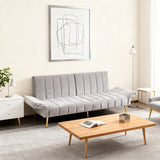 2-Sitzer-Schlafsofa aus dunkelgrauem Stoff mit Seitentaschen, modernes Schlafsofa