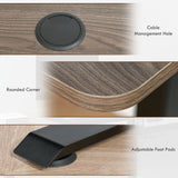 Table de bureau électrique réglable en hauteur 140x70 cm Stehschreibtisch avec moteur, cadre en métal, design nature+noir pour bureau et espace de travail