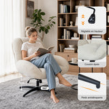 Einstellbare ergonomische Büro -Sessel mit Stoff Armlehnen weiße Schleife - Thomasina