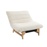 Fauteuil en velours côtelé beige sans accoudoirs
