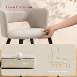 Ensemble de salle à manger comprenant une table extensible et 4 fauteuils avec accoudoirs en tissu beige