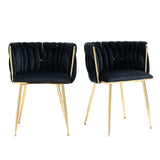 Set of 4 Industrial Style Dining Chairs With Braided File in Beige fabric - Miliana