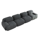 2-Sitzer-Schlafsofa aus dunkelgrauem Stoff mit Seitentaschen, modernes Schlafsofa