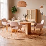 Table à manger extensible aspect chêne 160-200 cm à angles arrondis