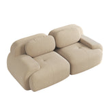 2-Sitzer-Schlafsofa aus dunkelgrauem Stoff mit Seitentaschen, modernes Schlafsofa