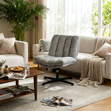 Fauteuil de relaxation réglable et pivotant avec accoudoirs et assise épaisse en chenille gris - CONFOD