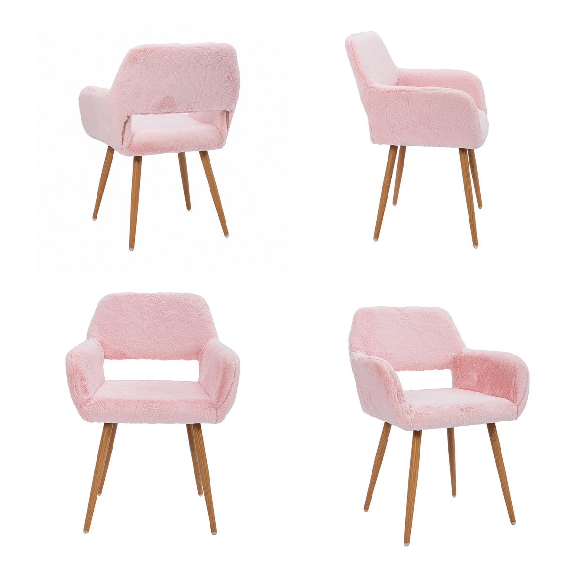 Scandinavian dining chair with black fabric armrests - CROMWELL BLACK Ⅰ