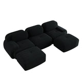 2-Sitzer-Schlafsofa aus dunkelgrauem Stoff mit Seitentaschen, modernes Schlafsofa