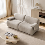 Canapé modulaire chenille gris 2 places